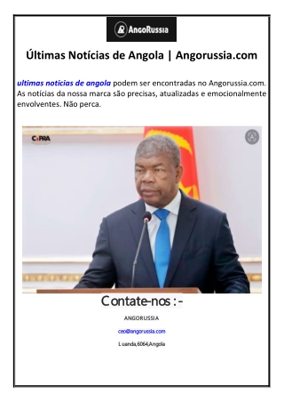 Últimas Notícias de Angola | Angorussia.com