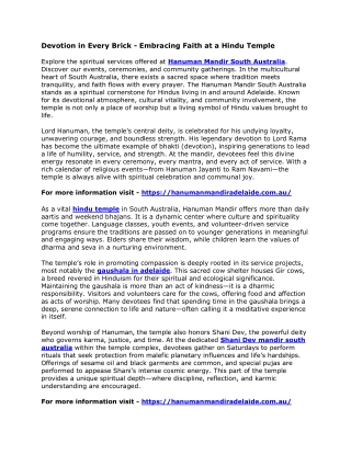 Devotion in Every Brick - Embracing Faith at a Hindu Temple