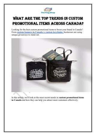 What Are the Top Trends in Custom Promotional Items Across Canada?