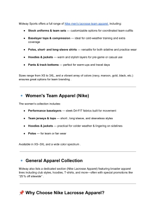 Nike Lacrosse Apparel