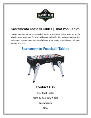 Sacramento Foosball Tables