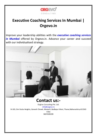 Executive Coaching Services In Mumbai | Orgevo.in
