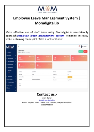 Employee Leave Management System | Momdigital.io