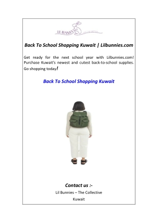 Back To School Shopping Kuwait Lilbunnies.com