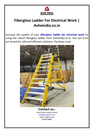 Fiberglass Ladder For Electrical Work | Avheindia.co.in