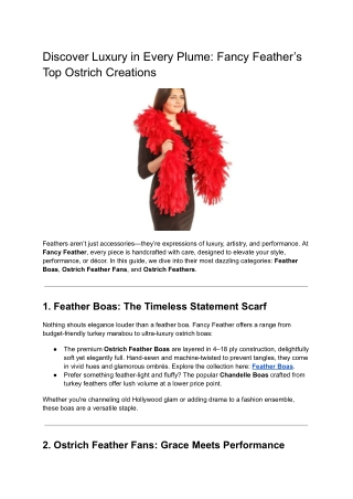 Discover Luxury in Every Plume_ Fancy Feather’s Top Ostrich Creations