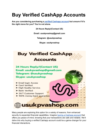 Buy Verified CashApp Accounts