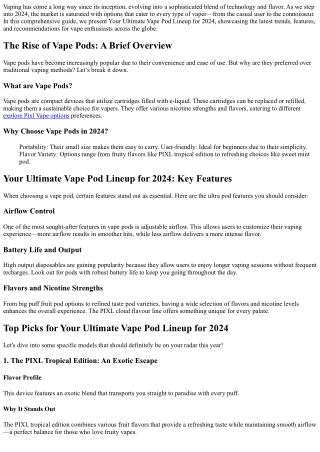 Your Ultimate Vape Pod Lineup for 2024