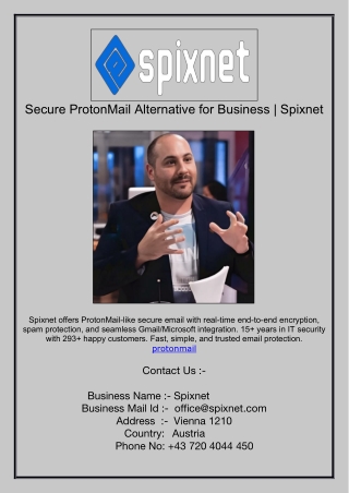 Secure ProtonMail Alternative for Business | Spixnet