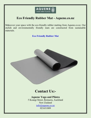 Eco Friendly Rubber Mat - Aquene.co.nz