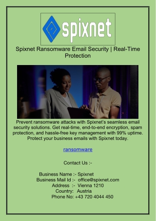 Spixnet Ransomware Email Security | Real-Time Protection