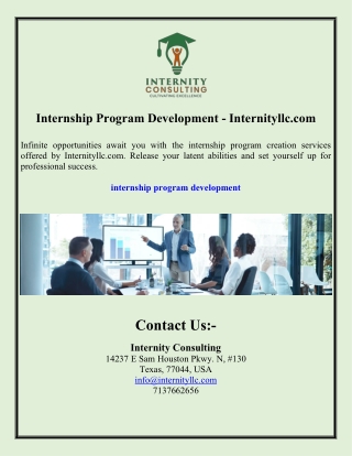 Internship Program Development - Internityllc.com