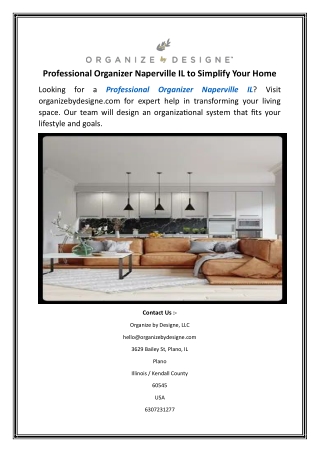 Professional Organizer Naperville IL to Simplify Your Homep..