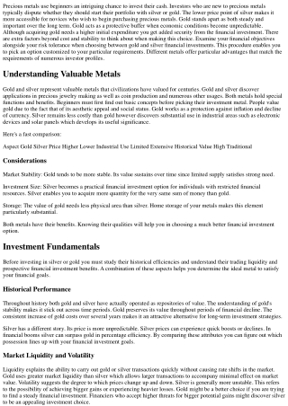 Gold vs. Silver: How New Investors Can Choose Wisely