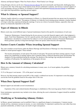 Alimony and Spousal Support: What You Need to Know