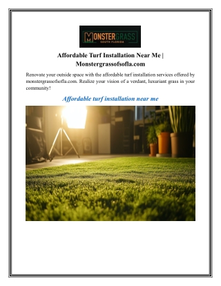 Affordable Turf Installation Near Me Monstergrassofsofla.com