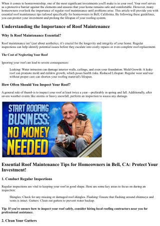 **Essential Roof Maintenance Tips for Homeowners in Bell, CA: Protect Your Inves