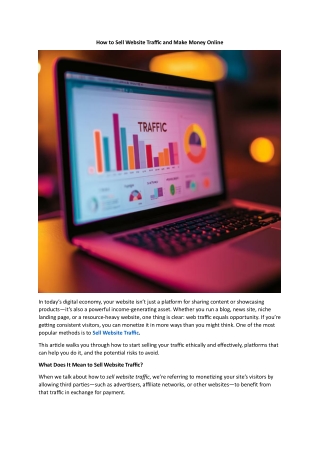 How to Sell Website Traffic and Make Money Online