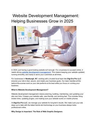Website Development Management: Helping Businesses Grow in 2025