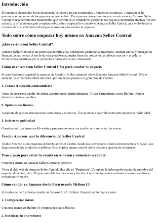 Todo sobre cómo empezar hoy mismo en Amazon Seller Central