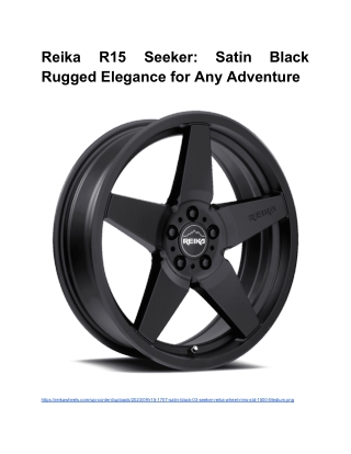 Reika R15 Seeker_ Satin Black Rugged Elegance for Any Adventure