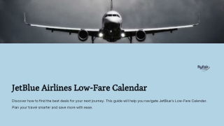 JetBlue Airlines Low-Fare Calendar