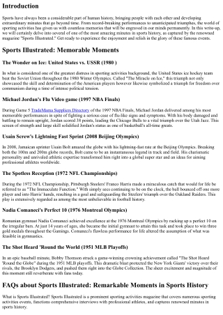 Sports Illustrated: Memorable Minutes in Sports History