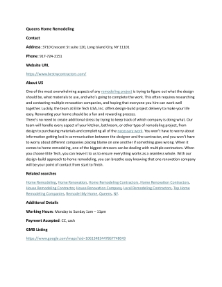 Queens Home Remodeling - 3710 Crescent St suite 120, Queens, NY 11101