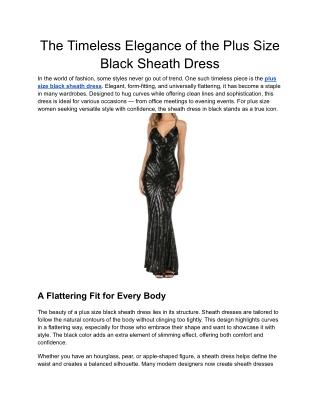 The Timeless Elegance of the Plus Size Black Sheath Dress