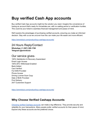Best 5 place to Buy verified Cash App accounts
