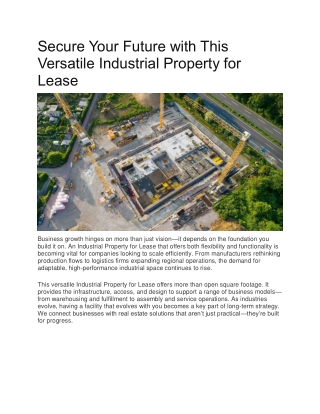 Industrial Property for Lease