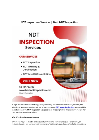 NDT Inspection Services | Best NDT Inspection