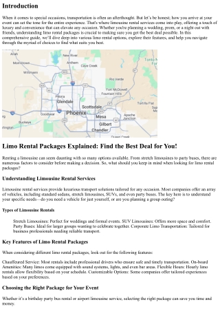 **Limo Rental Packages Explained: Find the Best Deal for You!**