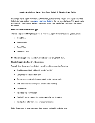How to Apply for a Japan Visa from Dubai A Step-by-Step Guide