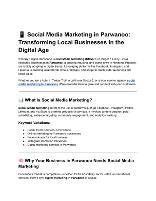 Social Media Marketing Course in Parwanoo
