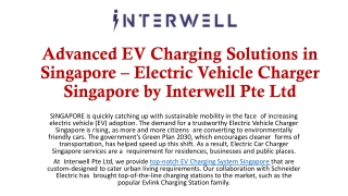 EV Charging System Singapore – Reliable & Smart Charging Solutions