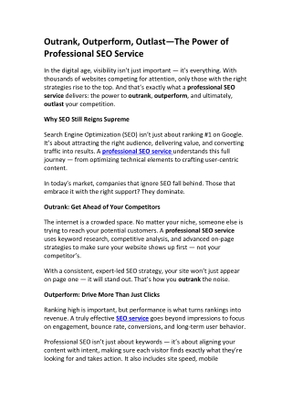 Professional SEO Service by Experienced SEO Experts