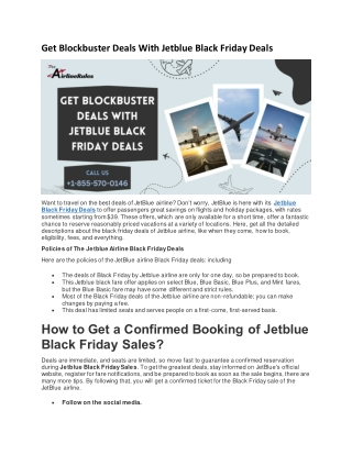 Get Blockbuster Deals With Jetblue Black Friday Deals