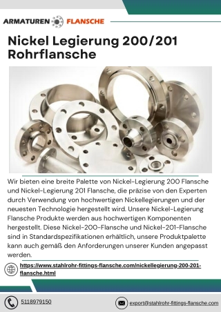Nickel Legierung 200/201 Rohrflansche