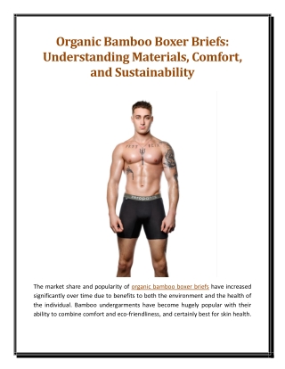 Organic Bamboo Boxer Briefs Understanding Materials, Comfort, and Sustainability