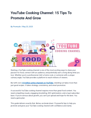 YouTube Cooking Channel: 15 Tips To Promote And Grow