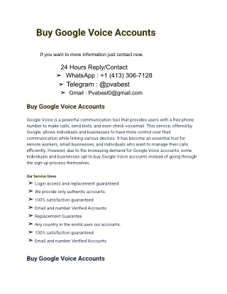 Trusted Site To Buy Google Voice Accounts In 2025
