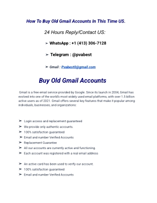 How To Buy Old Gmail Accounts In This Time