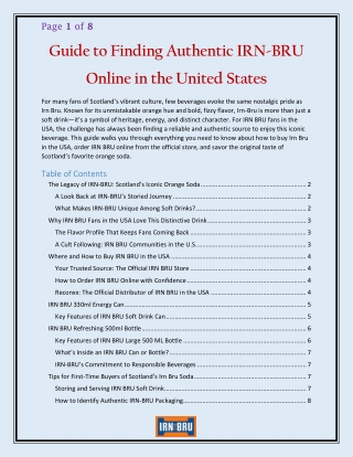 Guide to Finding Authentic IRN-BRU Online in the United States