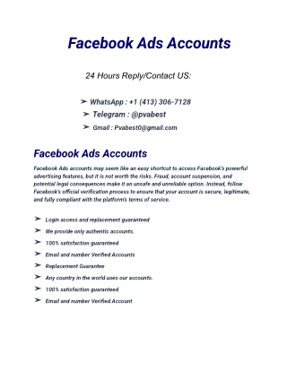 Buy Facebook Ads Accounts In This Years 2025