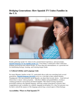 How Spanish TV Brings U.S. Families Together - Vme TV