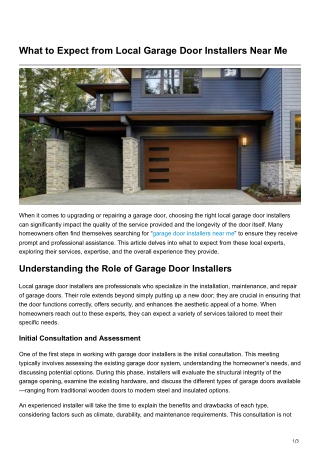 What to Expect from Local Garage Door Installers Near Me