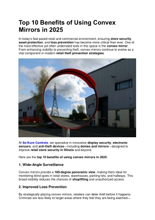 Top 10 Benefits of Using Convex Mirrors in 2025