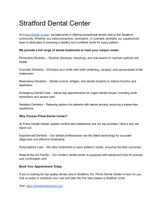 Stratford Dental Center