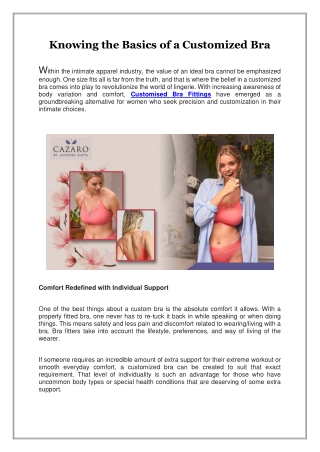 Knowing the Basics of a Customized Bra